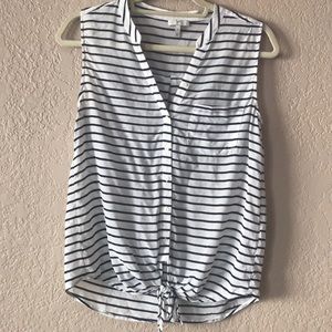 Joie Edalette Tie Front Silk Top